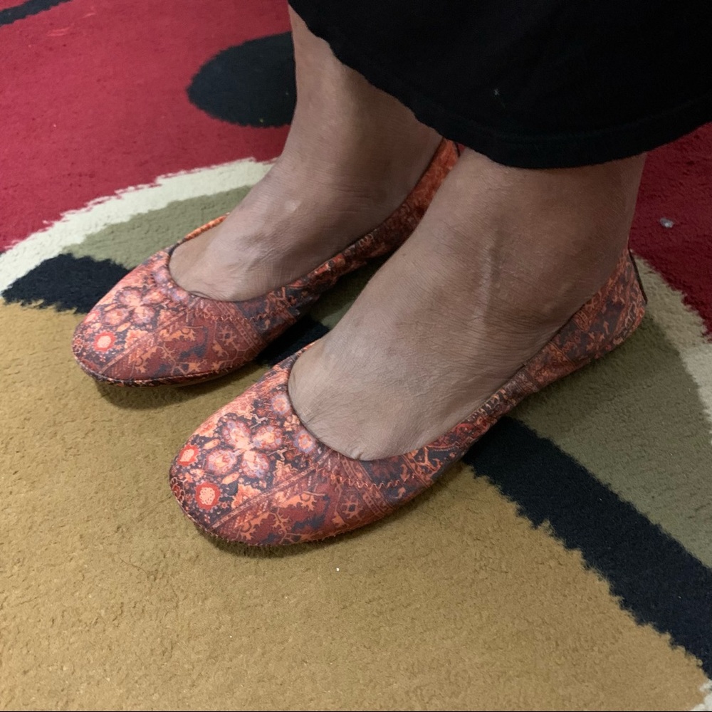 Aztec print ballet flats